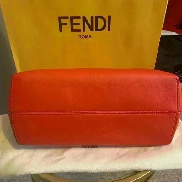 Fendi Medium Orange Leather 2Way Handbag Shoulder Bag Pre-Owned - Picture 5 of 16
